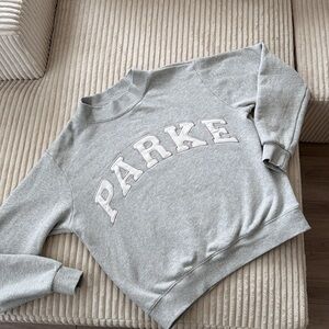 PARKE Gray Mock-Neck Sweatshirt